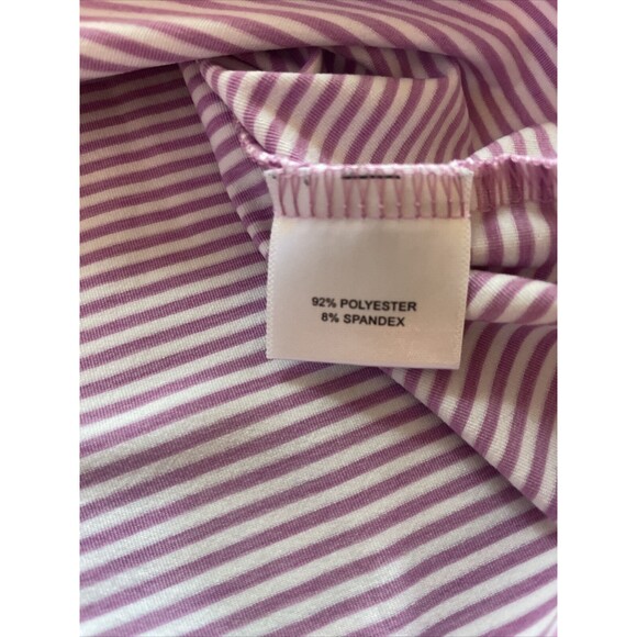 Peter Millar Shirt Mens Extra Large Purple Striped Summer Comfort Golf Polo XL - Picture 7 of 8